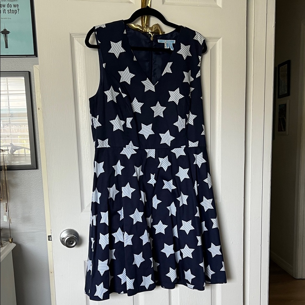 Draper James Navy Star Print Dress